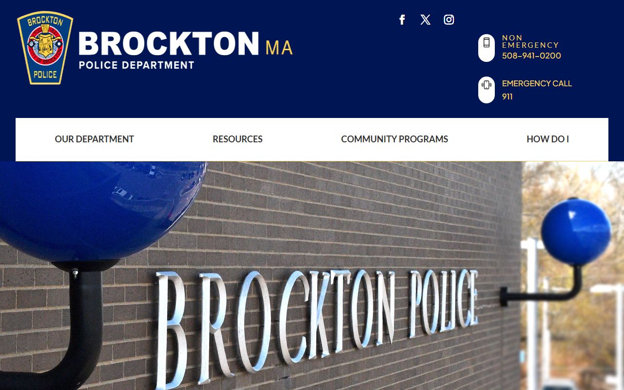 Brockton Police Department website for Brockton inmate population information