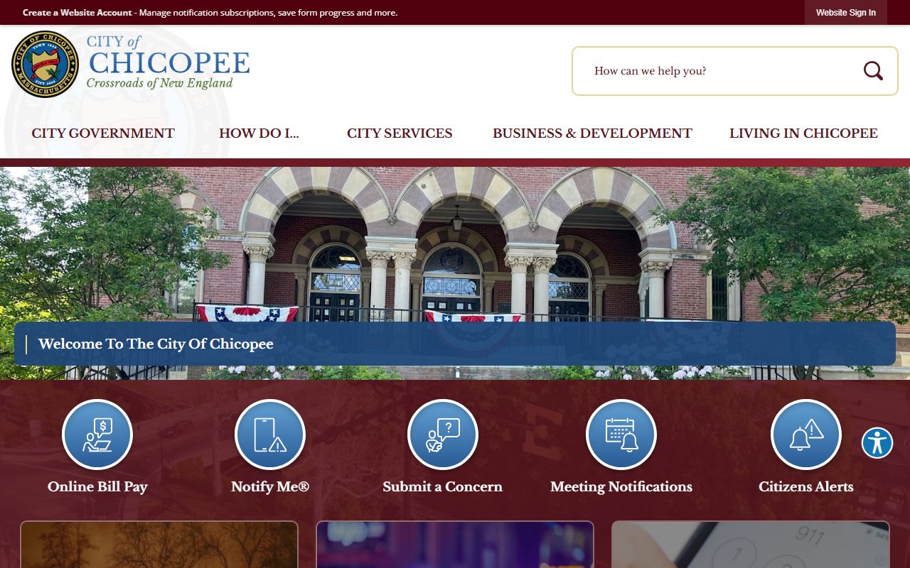 City of Chicopee website for Chicopee inmate population information