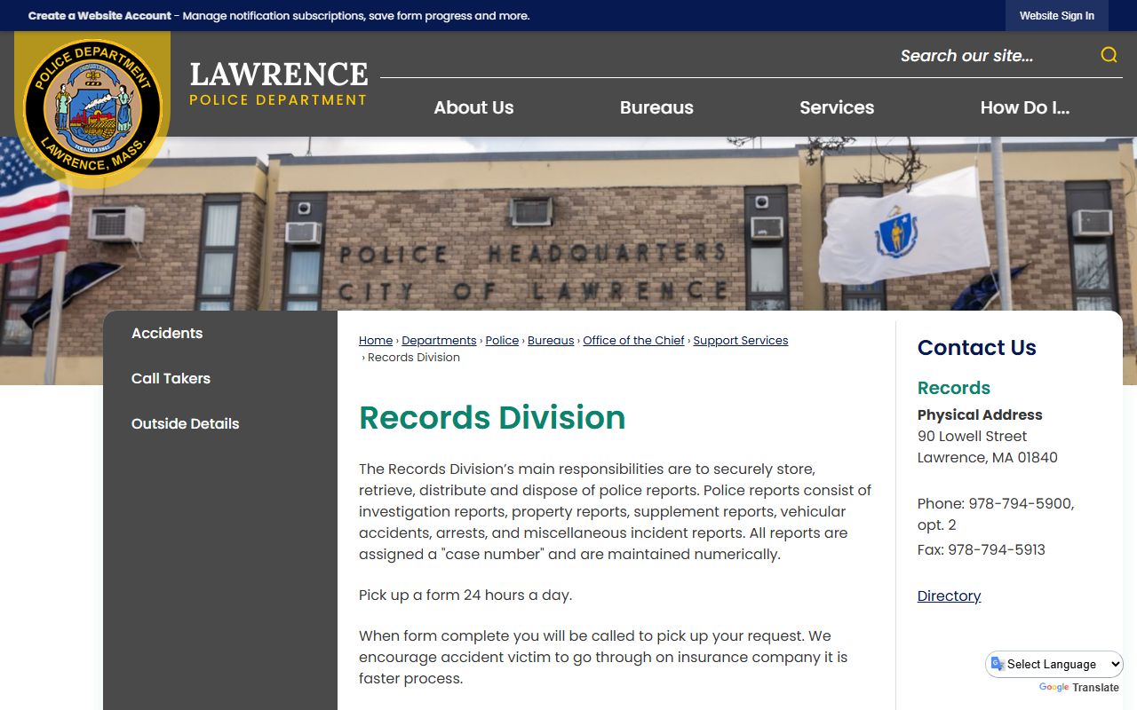Lawrence inmate population records division page