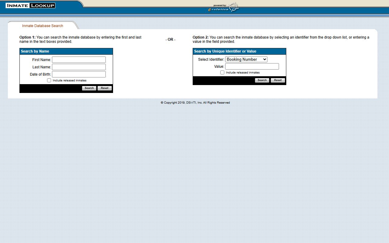 Essex County inmate population search tool on the sheriff office website