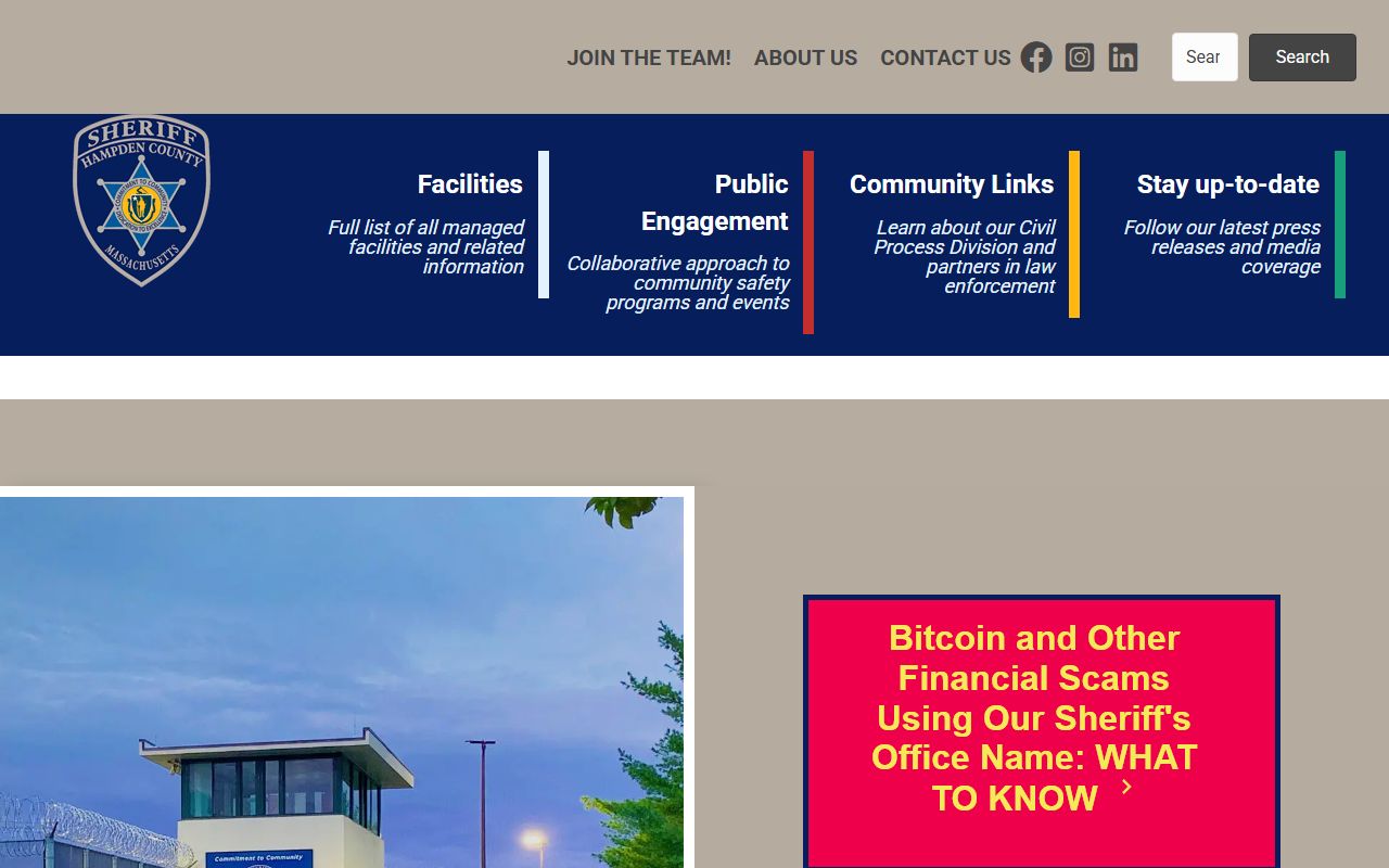 Hampden County inmate population sheriff's office website