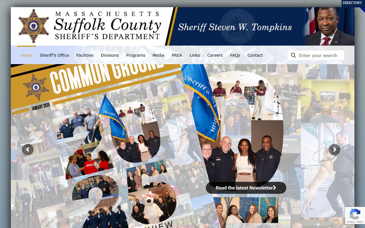 Suffolk County Sheriff website for Suffolk County inmate population search