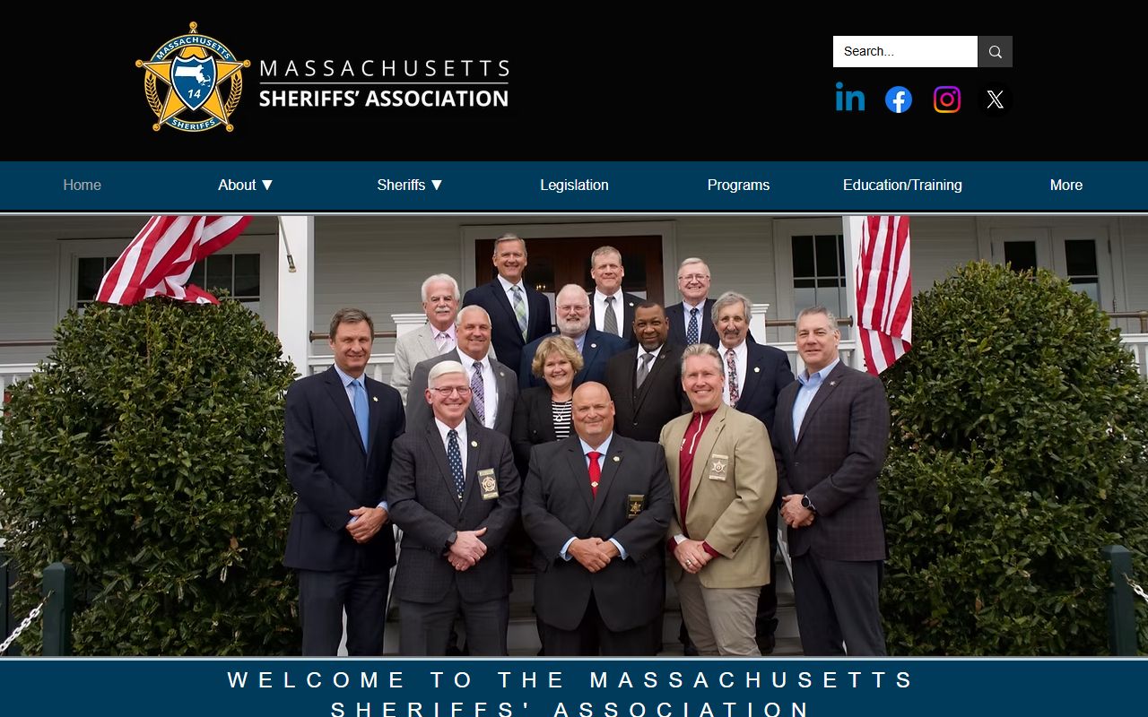 Massachusetts Sheriffs Association homepage for county inmate population data